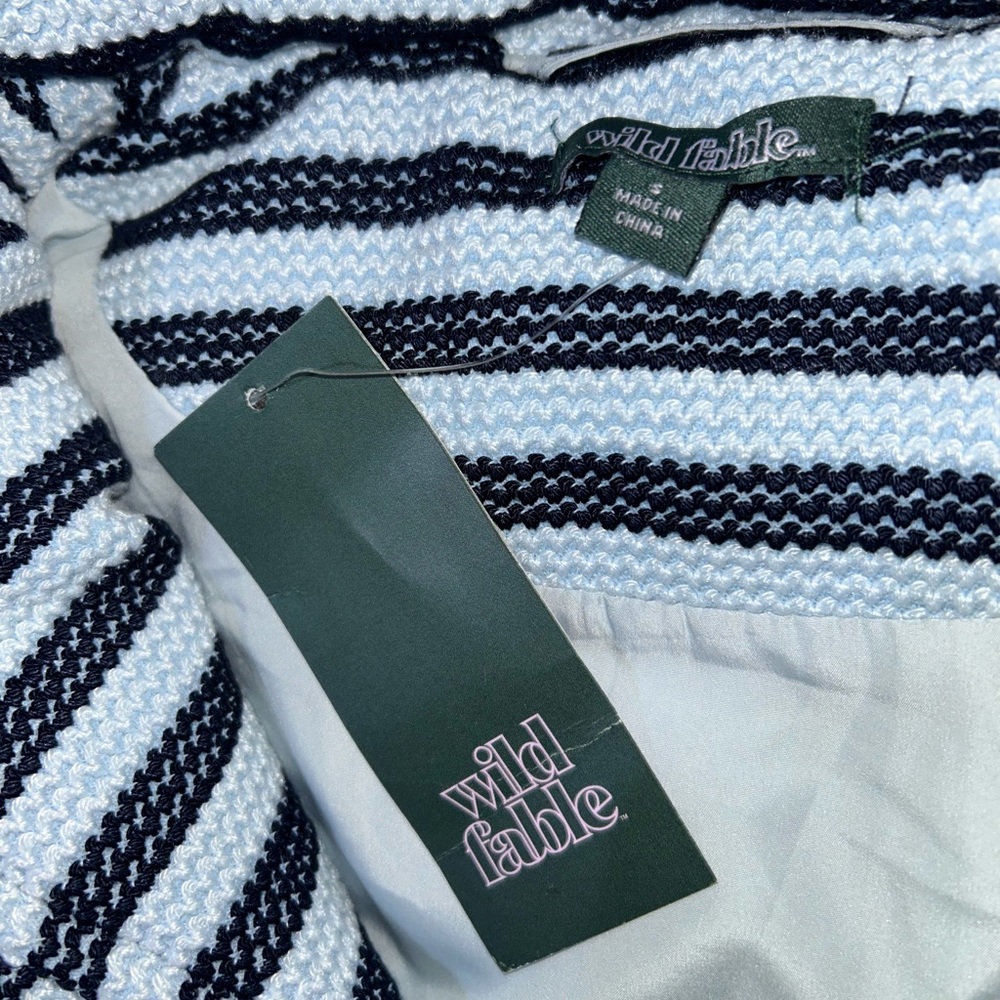 Wild Fable Knit Full Zip Puffer Vest - HEAVY - Striped Blue - NWT - Picture 8 of 10